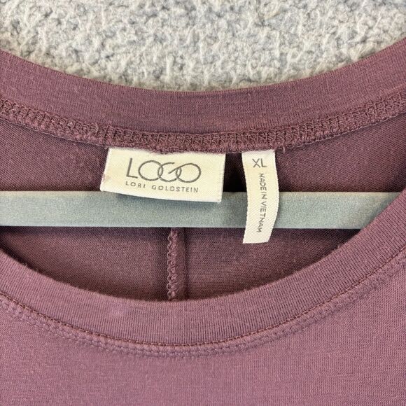 LOGO Lori Goldstein Tunic XL Lagenlook Chiffon Flowy Soft Comfort Pockets Purple - Picture 4 of 10
